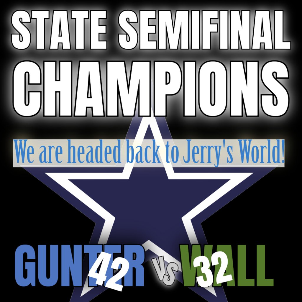 Gunter_ISD's tweet photo. Our football team is headed back to STATE! Congratulations on the win! https://t.co/WJY0S1zBky