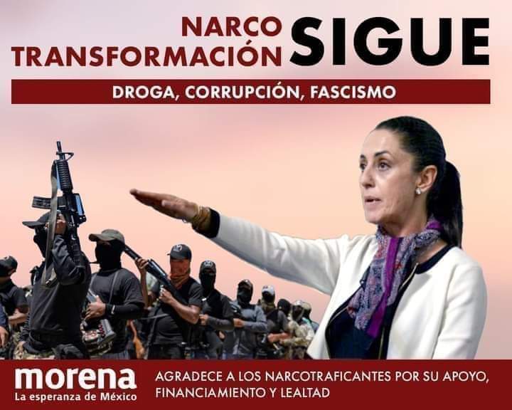 ConservNacio's tweet photo. La cuarta destrucción sigue con su plan: Exterminar a la Nación.
¡NO LO DEBEMOS PERMITIR!
#MorenaNarcoPartido 
#ClaudiaBurlaMundial 
#AMLOELFracasoPresidencial 
#MexicoSocialista https://t.co/G1GbIU7PCB