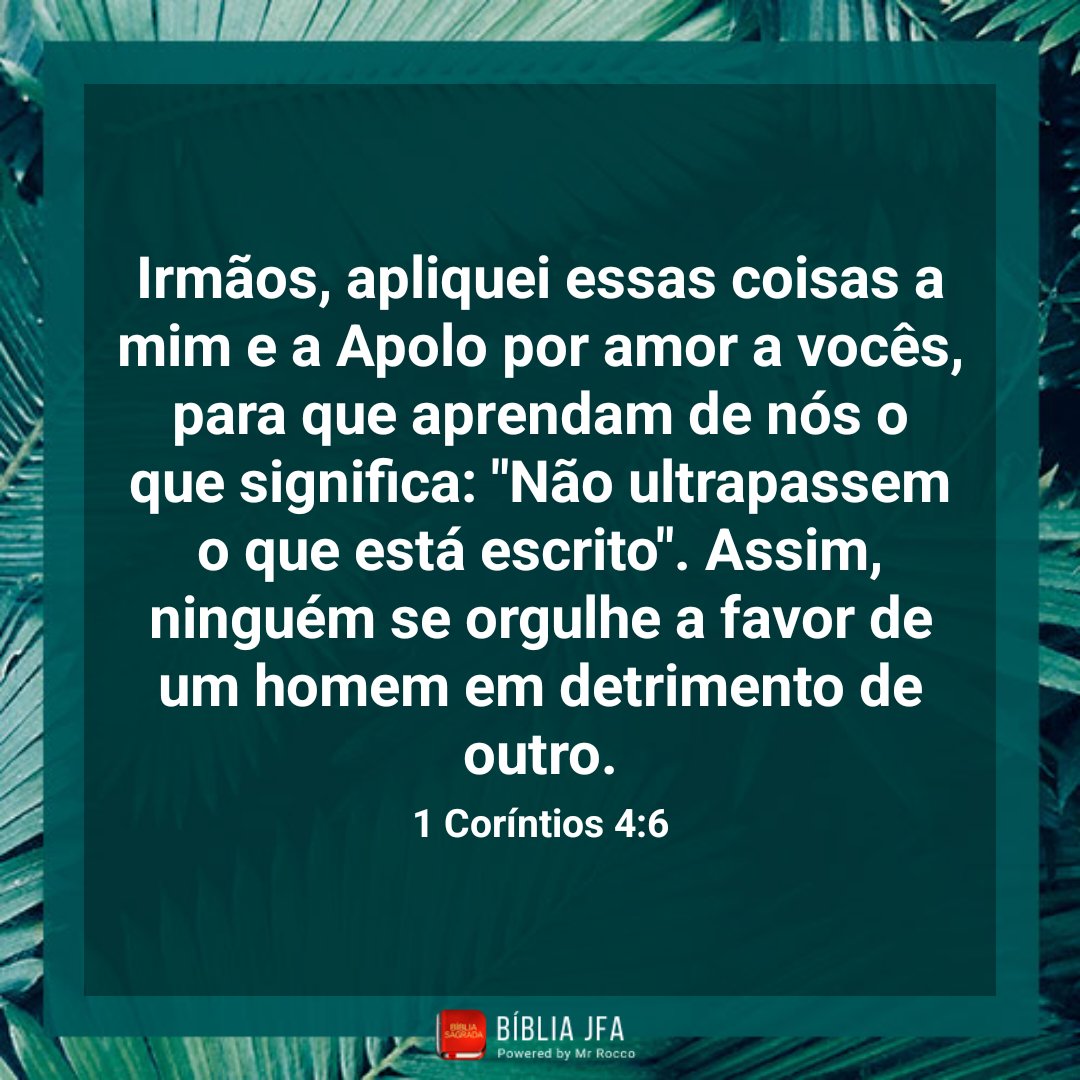 Jair47240183's tweet photo. 1 Coríntios 4:6 - Nova Versão Internacional(NVI)
#Bíblia #BíbliaNAA #NAA #1Coríntios #1Coríntios4 #1Co4 #Paulo #Corinto #ministros #pastores #pregadores #ministérios #responsabilidade #reprovação #admoestação #rpSp #LEIA_A_BÍBLIA #ESTUDE_A_BÍBLIA #CONHEÇA_A_BÍBLIA @bibliajfa https://t.co/TB19pBiQeQ
