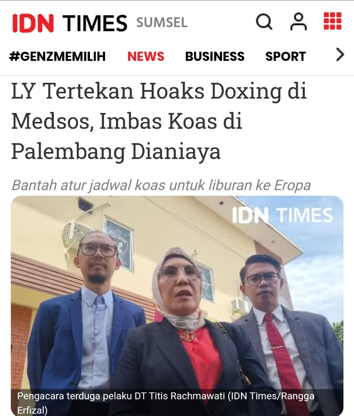 zoelfick's tweet photo. Laporan IDN Times, keluarga pelaku pemukulan Chief Koas lewat kuasa hukumnya justru membawa-bawa UU ITE.

Lengkap dengan cerita bahwa LY terganggu kejiwaannya.

Ini bukan jurus yang tepat untuk meredam amarah publik. Justru semakin berisiko. https://t.co/IUHccMwfgr