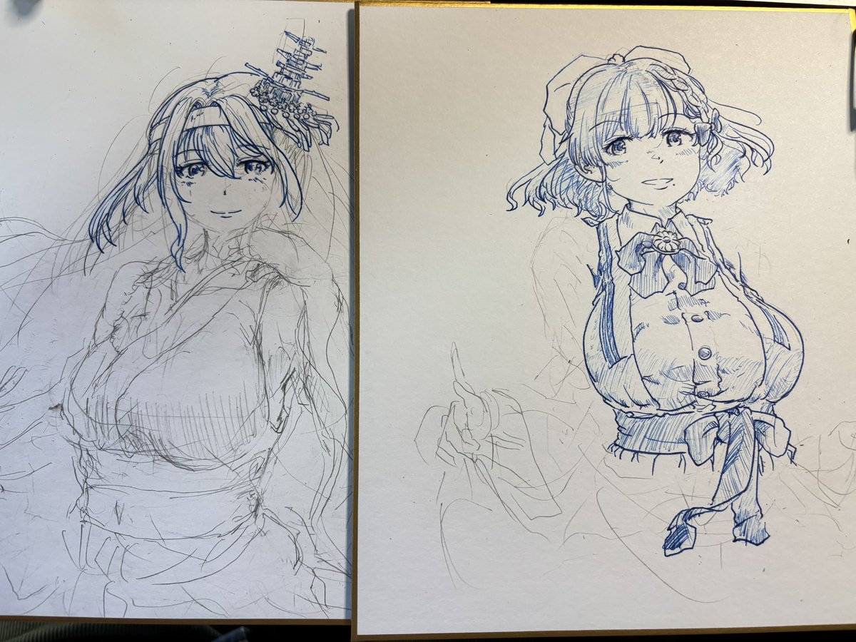 色紙の絵が全然進まない 