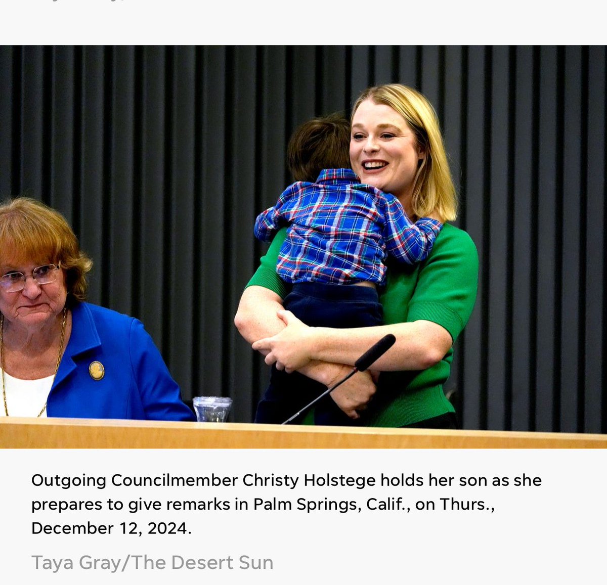 Thank you for 7 years and 2 terms on City Council, Palm Springs! Serving as your Councilmember and Mayor has absolutely been the greatest honor 💜 And from being sworn in to my second term with a seven week old newborn to holding our now four year old on the dais, thank you to