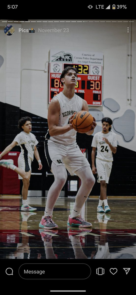 26 pt double double. Tough loss. 5 oreb. Good game vs Rancho Cucamonga