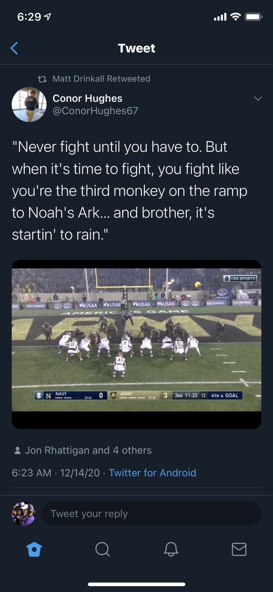 Favorite tweet leading up to Army Navy game… from a few years back. #ArmyNavyGame
