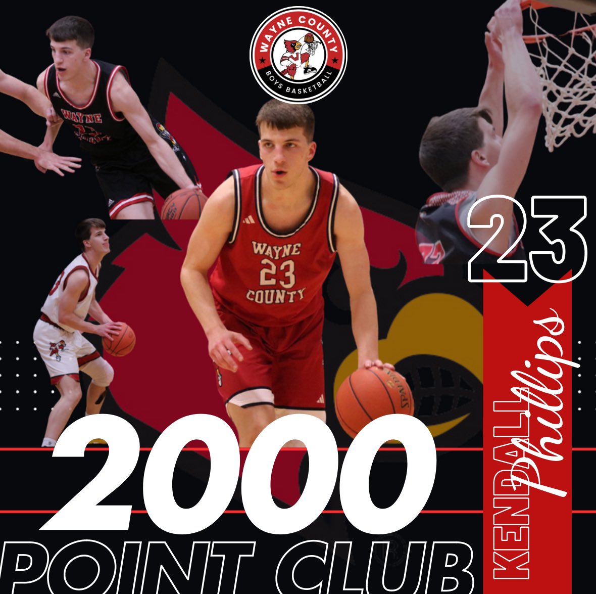 CONGRATULATIONS 2️⃣3️⃣

Kendall Phillips is now a member of the 2000 Point Club at Wayne County! 

#flycardsfly🔴⚫️ 
#gowccards