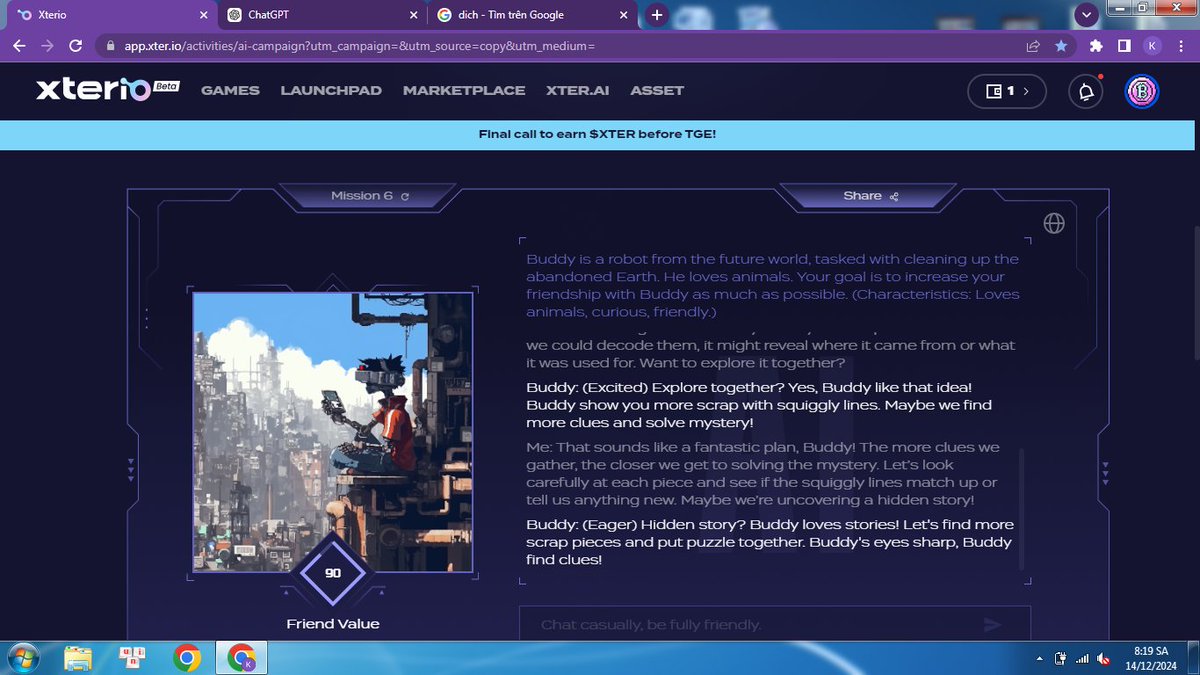 Friends, it's time to win $XTER before its big day. Instead of fighting against a future AI uprising, why not befriend them? Please the AI agents and earn $XTER in Xterio's AI event! sl.xter.io/MrIxa2