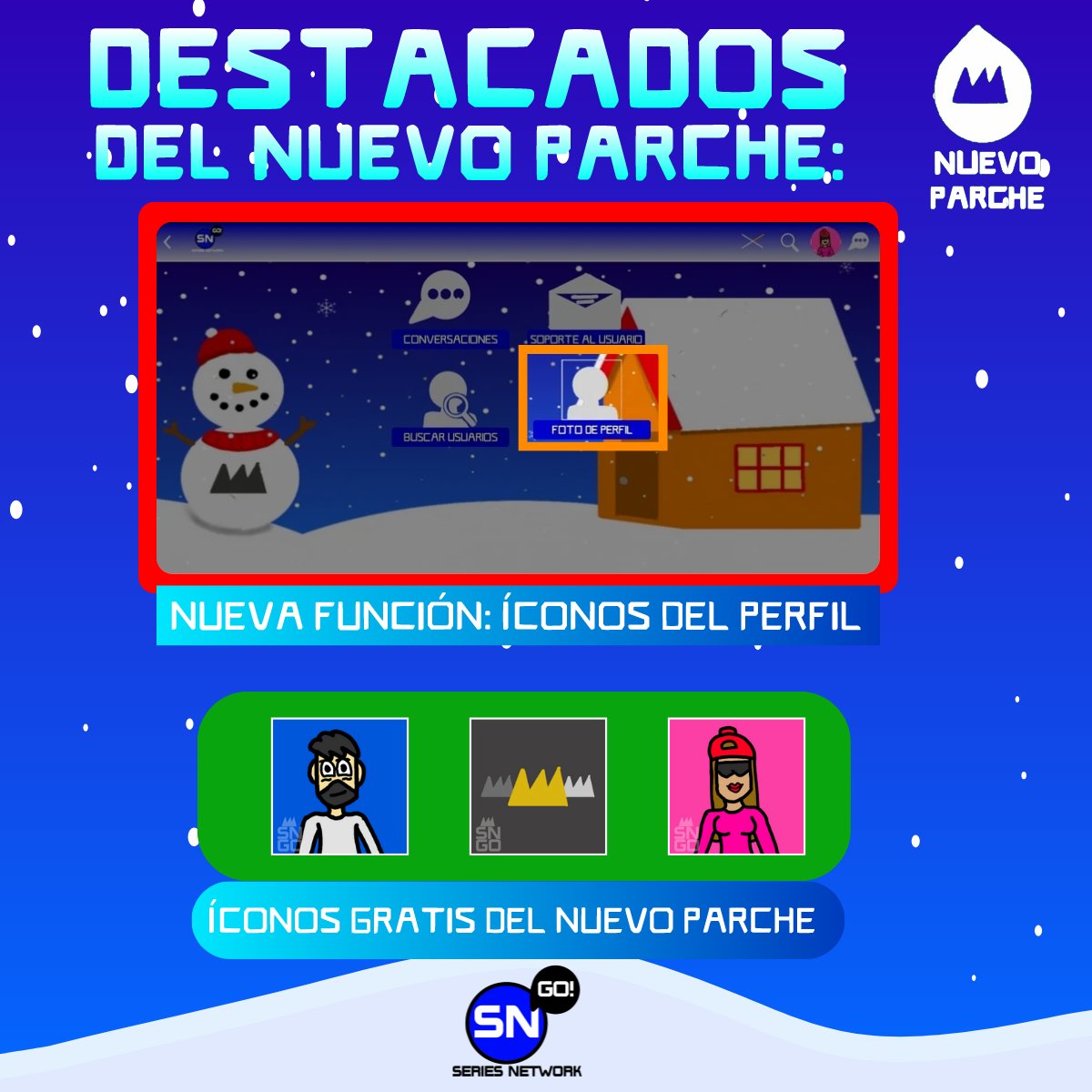 seriesnetworkgo's tweet photo. ¡Descubre las nuevas características que trajo la #NuevaActualización de este 4 de diciembre! ❄️

Ahora podrás colocar tu propia foto de perfil o seleccionar alguna de las ya disponibles en la app. ¡Entra y descubre tu nuevo estilo! 🎄

#SNGO #SeriesNetworkGO #FelicesFiestas https://t.co/HEAItjUuQ6