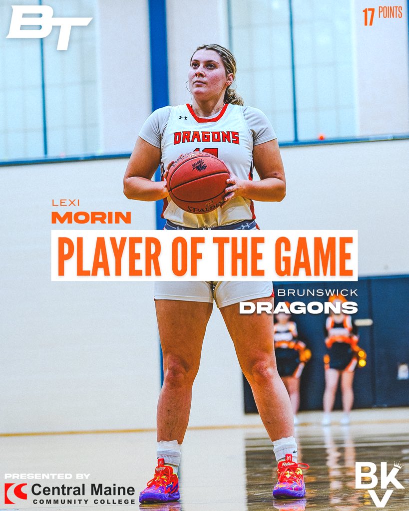 In the Big Time Game Of The Week Presented By <a href="/CMCCMaine/">CMCC</a> the Brunswick Dragons beat Biddeford 52-38 behind <a href="/lex/">Alexis</a>.morin25 17 points who earned Player of the Game
