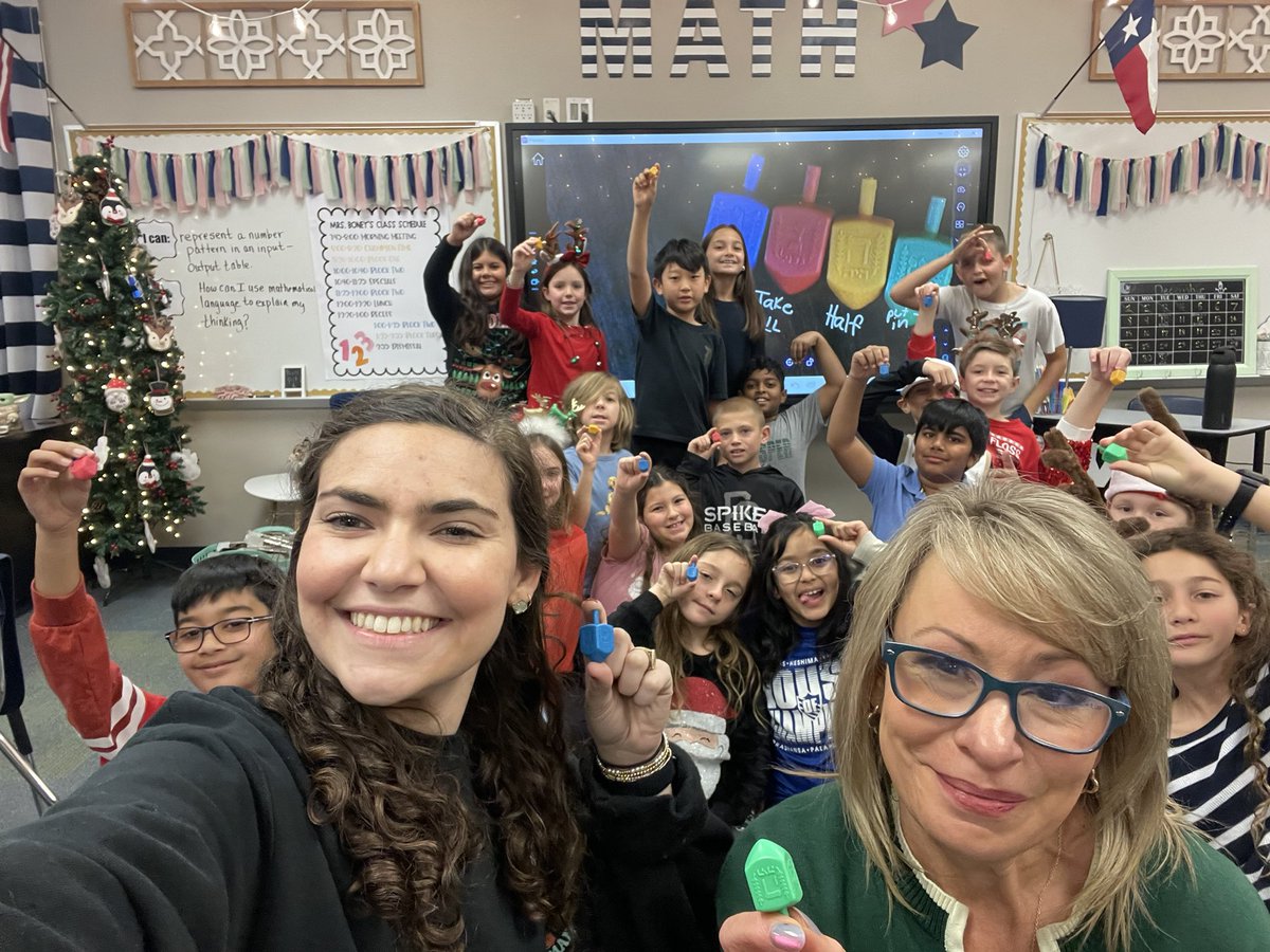 andra_boney's tweet photo. Our students are researching different holidays and traditions. Today we were able to experience how to play with dreidels. So fun! @CockrellChamps https://t.co/yNaIEm4KXV
