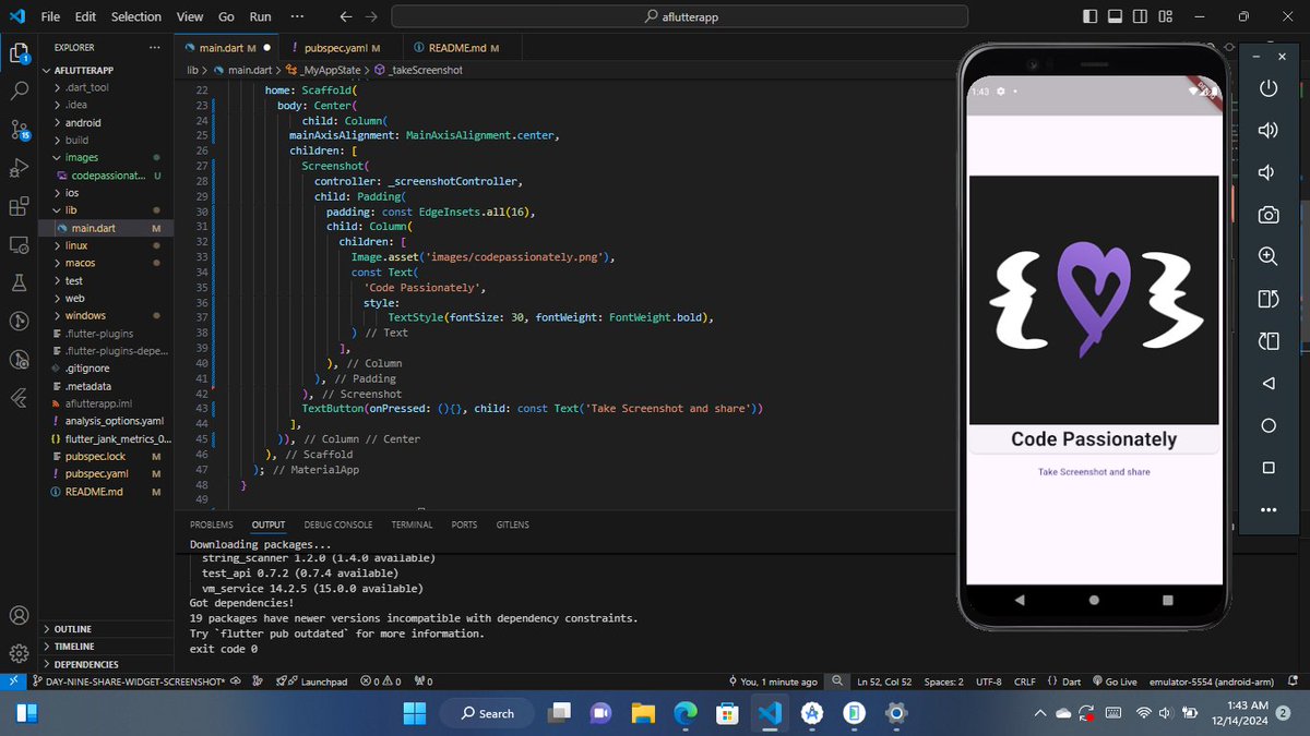GFasedemi's tweet image. Day #9/30
On my flutter journey

Share widget screenshot

#30DaysOfFlutter 
#30daysofcode 
#flutter 
#mobileapp