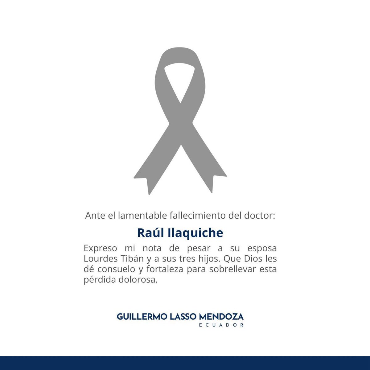 Es muy lamentable la muerte del dirigente indígena y político ecuatoriano Raúl Ilaquiche. Le expreso mi solidaridad a la prefecta Lourdes Tibán por la pérdida de su gran compañero de vida, a sus hijos y familiares. 

Un abrazo solidario.