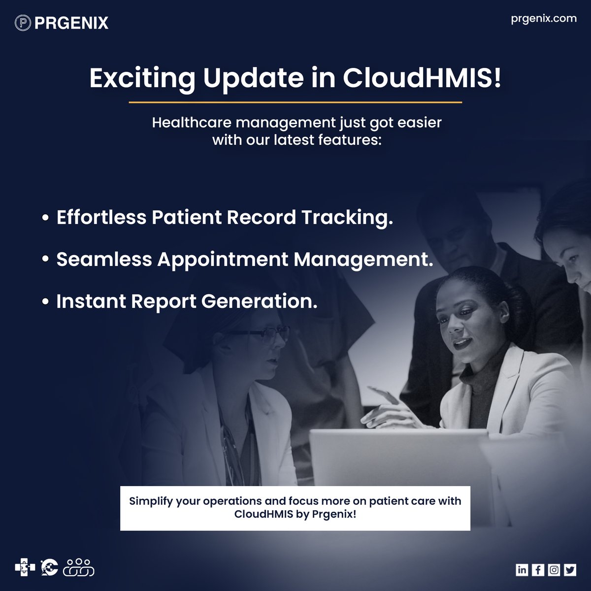 prgenix's tweet image. Healthcare management just got easier! 🌟 Explore our latest features designed to streamline operations, enhance patient care, and boost efficiency.

Learn more: zurl.co/AYCr

#CloudHMIS #HealthcareInnovation #EffortlessManagement