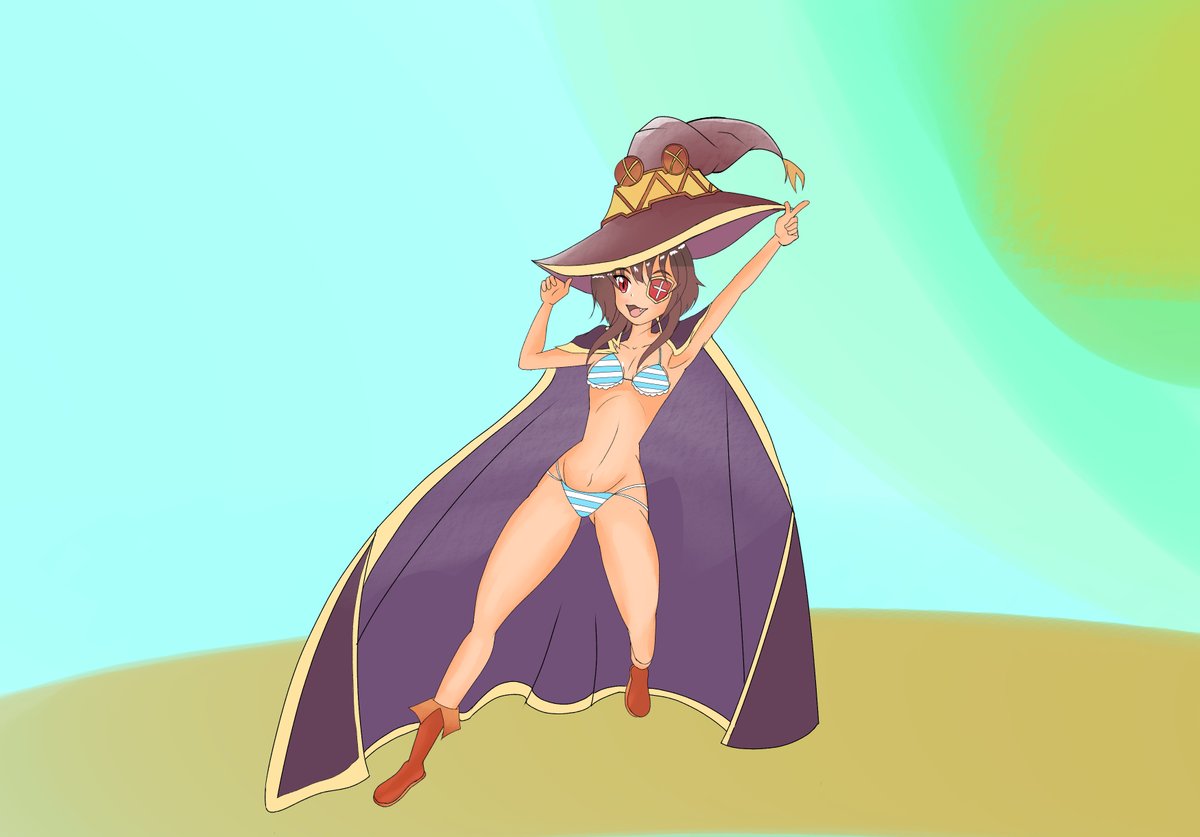 DaMexicanboy_'s tweet photo. Megumin at the beach #Megumin #konosuba #beach #AnimeArt #fanart #animetwt https://t.co/1UMxFFsDgx