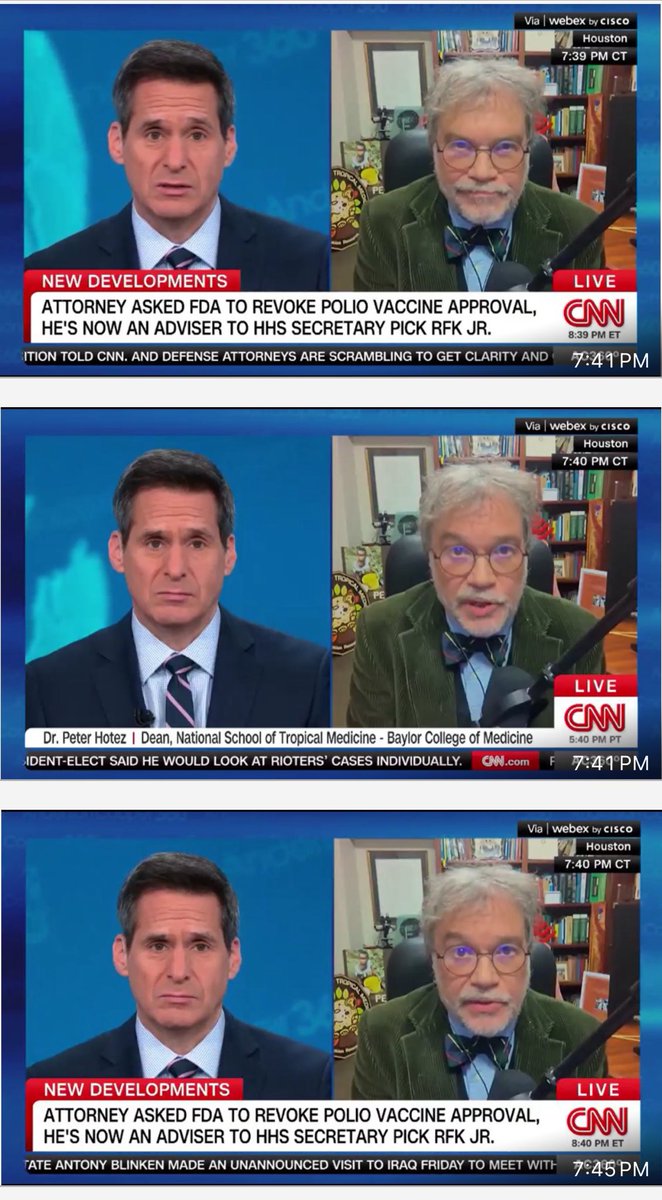 Prof Peter Hotez MD PhD (@peterhotez) on Twitter photo Working tirelessly to defend the polio vaccine tonight vs total antivaccine insanity. Thank you <a href="/JohnBerman/">John Berman</a> for the opportunity to articulate why this is so important for our nation’s children. I’ve seen all the vaccine preventable illnesses first hand, it’s horrible Working tirelessly to defend the polio vaccine tonight vs total antivaccine insanity. Thank you <a href="/JohnBerman/">John Berman</a> for the opportunity to articulate why this is so important for our nation’s children. I’ve seen all the vaccine preventable illnesses first hand, it’s horrible