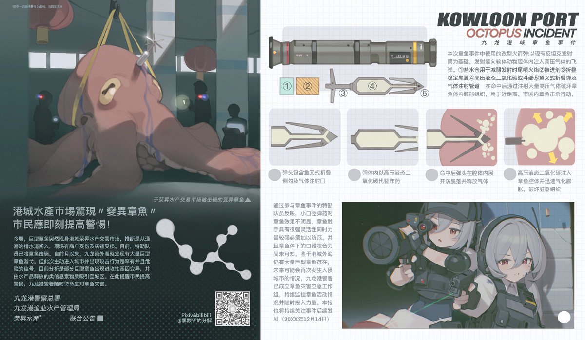美少女特警和变异章鱼战斗后日谈...
同时还补充了并不严谨的设定图