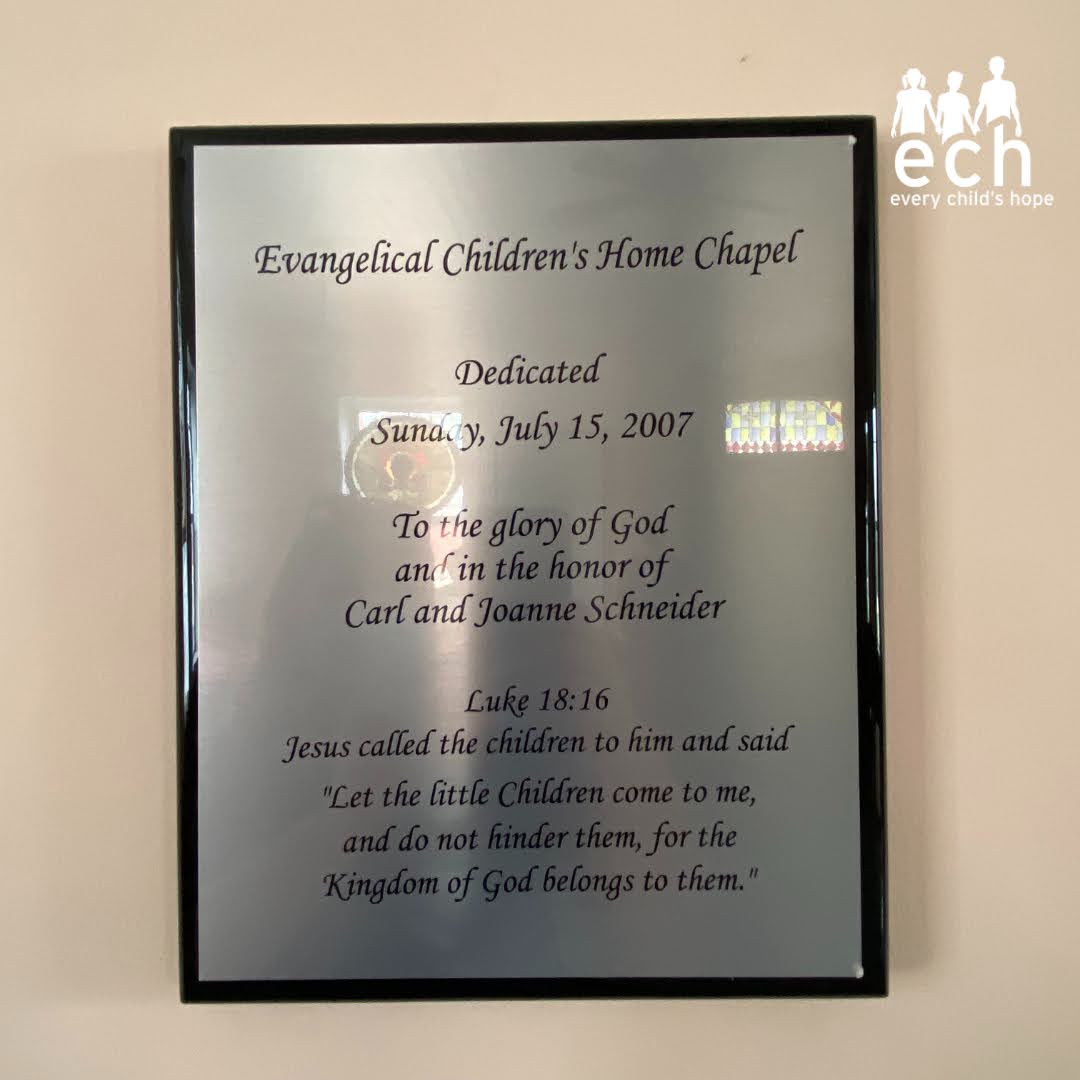 Did you know our STL campus has a chapel? In 2007, our chapel was dedicated in honor of two caring donors whose legacy lives on forever at ECH.