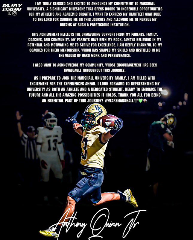 anthonyquinnjr's tweet image. THE ALBUM'S DONE.
@coachdtwhite @coachBuckhalter @CasanovaQuinn @DAWGHZERECRUITS @FO_SammyBatten @JaceyZembal @CoachDP3534 @247Sports @Rivals @On3sports @On3Recruits