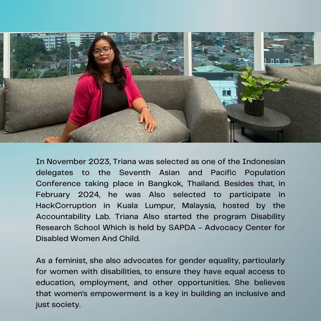 bumisetara's tweet photo. Pengalaman Desak Triana @saktriii
membuktikan bahwa seseorang disabilitas dapat meraih kesuksesan. Dia membuktikan bahwa dirinya bisa bangkit,  menginspirasi, dan membawa manfaat bagi orang-orang di sekitarnya.

Yuk, bersama menciptakan lingkungan yang inklusif.

Salam Inklusi! https://t.co/pC0JA0SCMi