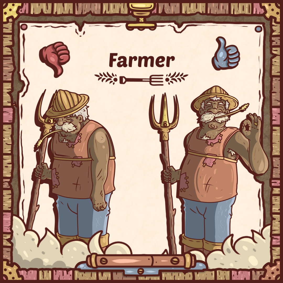 Profits_troll's tweet photo. On your feet! 😵

It's 6 o'clock, your village isn't going to feed itself! 

Help the farmer or ... exploit him in our next game Ostera: The curse of... ! 

#character #dnd #rpg #cozy #cozygame #visualnovel #humour #narration #lore #steam #earlyaccess #devlog #dev #jdr #book #comics #novel
