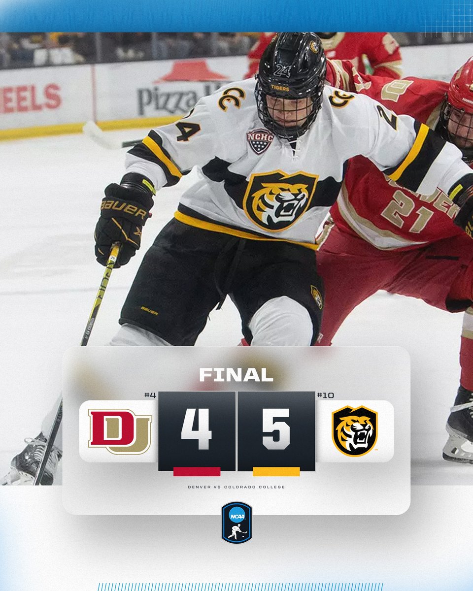 No. 10 <a href="/CCTigerHKY/">CC Hockey</a> gets the win over No. 4 Denver this evening

#NCAAHockey