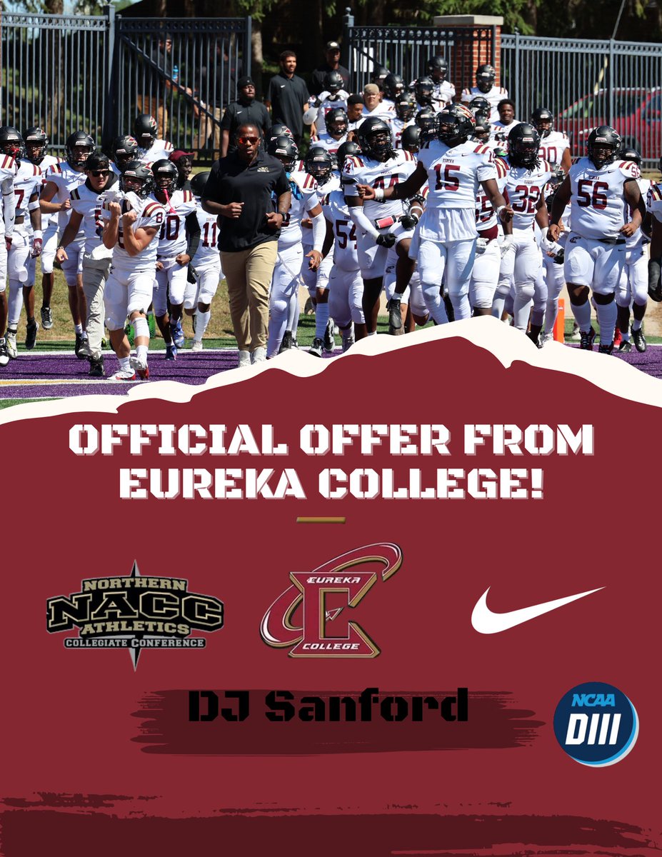 Deejay Sanford⭐️ (@deejaysanford) on Twitter photo Blessed and thankful to receive my first offer from <a href="/ECRDFootball/">Eureka College Football</a> !!!
John 3:16 <a href="/starks94/">Coach Starks</a> <a href="/DionJordan96/">Dion Jordan</a> <a href="/GA_FBRecruiting/">Glynn Academy Football Recruiting</a> <a href="/GAfootballacad1/">@GAfootballacademics</a> <a href="/CoachRock73/">Rocky Hidalgo</a> <a href="/CoachMMMoore/">Matt Moore</a> Blessed and thankful to receive my first offer from <a href="/ECRDFootball/">Eureka College Football</a> !!!
John 3:16 <a href="/starks94/">Coach Starks</a> <a href="/DionJordan96/">Dion Jordan</a> <a href="/GA_FBRecruiting/">Glynn Academy Football Recruiting</a> <a href="/GAfootballacad1/">@GAfootballacademics</a> <a href="/CoachRock73/">Rocky Hidalgo</a> <a href="/CoachMMMoore/">Matt Moore</a>