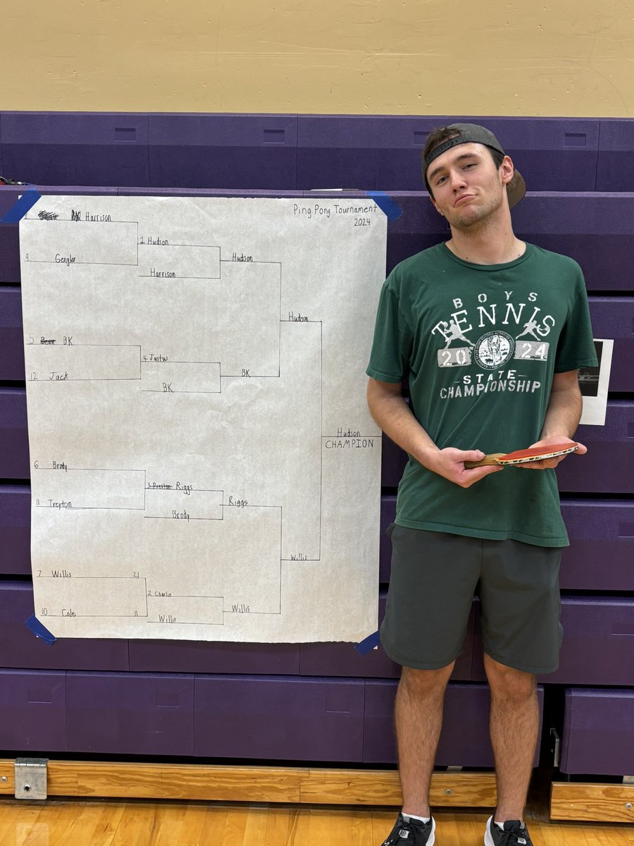 The inaugural VCHS Ping Pong Tournament was a blast - Congrats to Hudson “Lil Huddy” Lawrence, went undefeated in pool play, won 2 of 3 in the quarterfinals, then went on to sweep his semifinal and championship match!