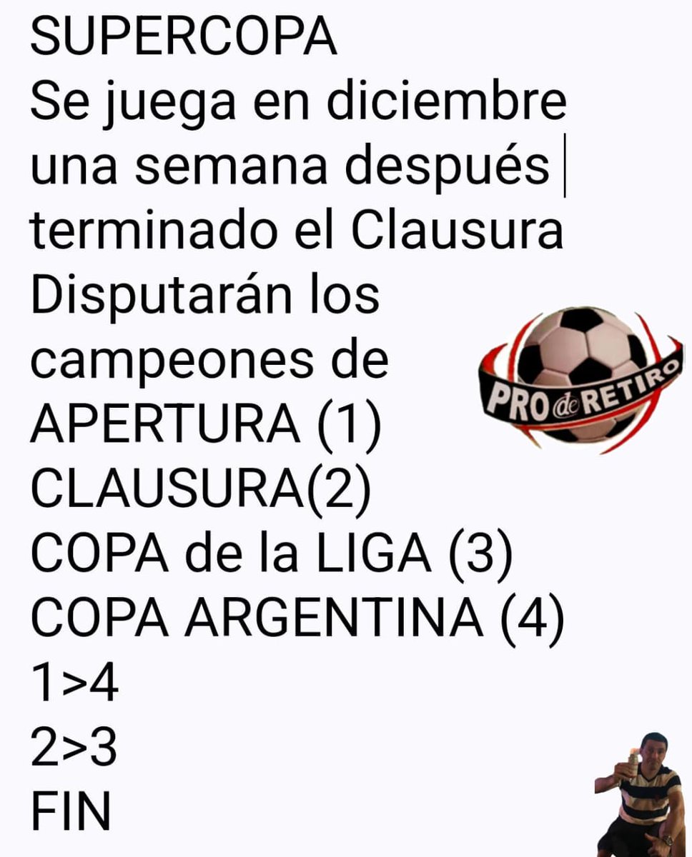 PROdeRETIRO's tweet photo. @LucasBeltramo Lucas, mira lo que sería si tuviéramos esto 
Liga
Copa de la Liga
Copa Argentina 
Supercopa https://t.co/NirNSnQyoz