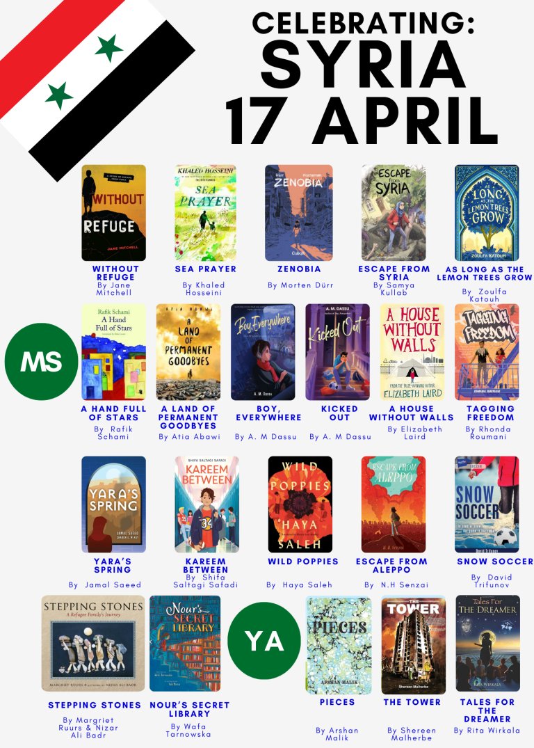 GlobalLitin's tweet photo. #DecDisplays: Celebrating Syria
Today’s posters have books, nonfiction, memoir, biography & fiction for all ages – adult, YA, Middle Grade & picture books about Syria.
https://t.co/0CLobvRtrX
#SyriaKidLit #SyrianKidLit #Syria 🧵 https://t.co/nf9G85jjUo