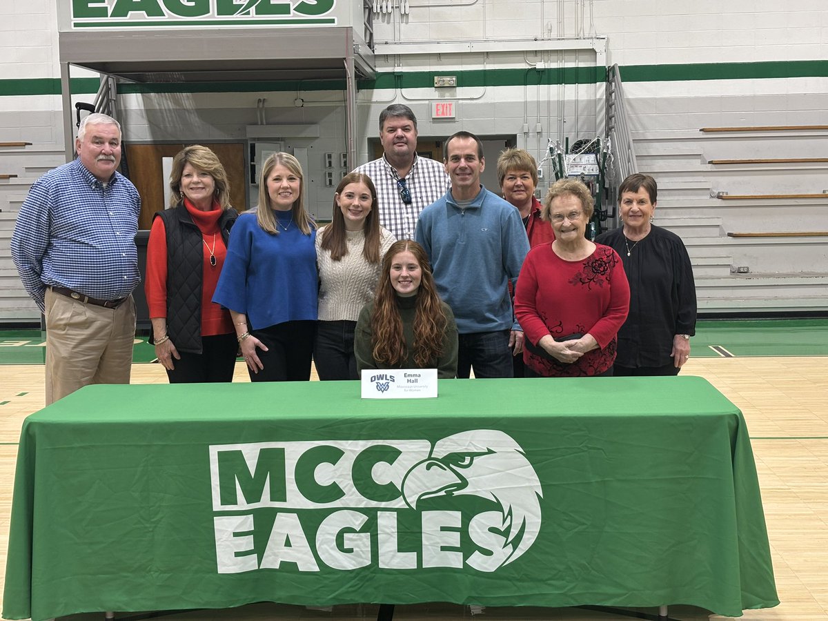 MCCEaglesWSOC's tweet photo. Busy day for sophomore Emma Hall. This morning she signed to continue her playing career at MUW and then graduated from MCC this afternoon! 

Congratulations Emma on both of these accomplishments! Good luck to you and we will miss you! https://t.co/qaS3uASC9s