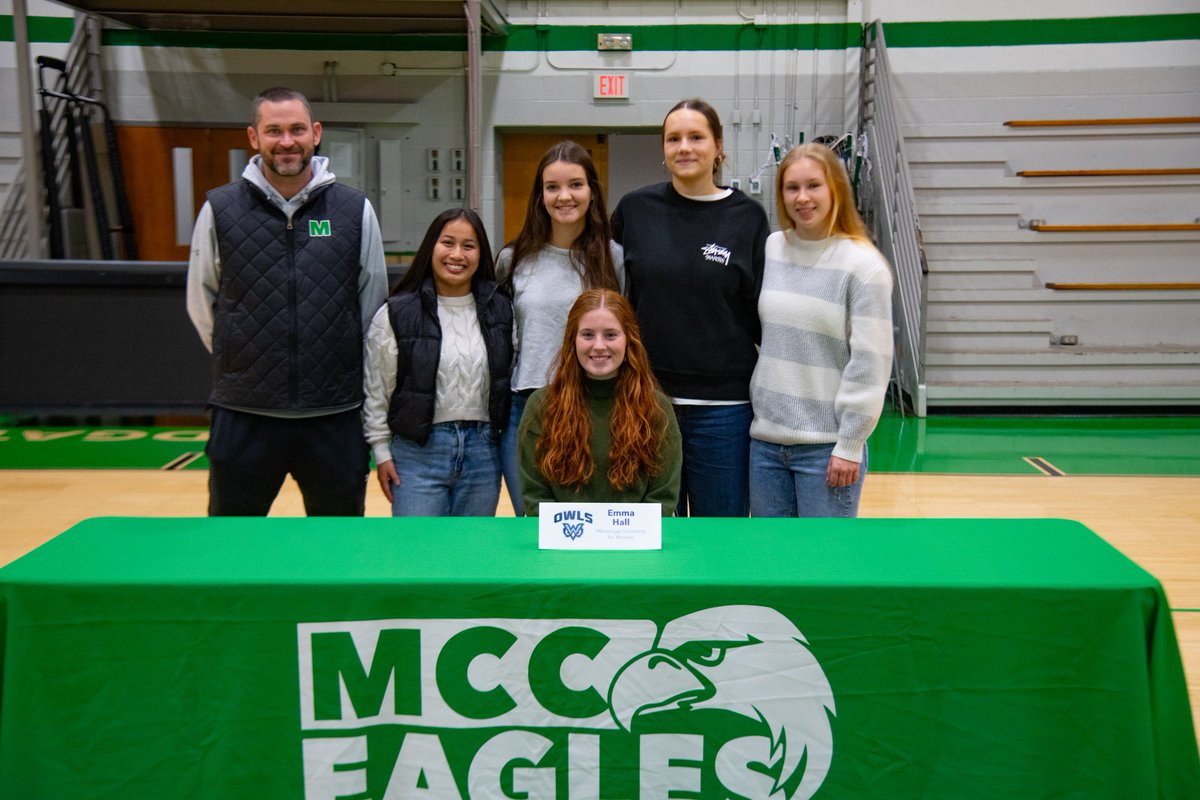 MCCEaglesWSOC's tweet photo. Busy day for sophomore Emma Hall. This morning she signed to continue her playing career at MUW and then graduated from MCC this afternoon! 

Congratulations Emma on both of these accomplishments! Good luck to you and we will miss you! https://t.co/qaS3uASC9s