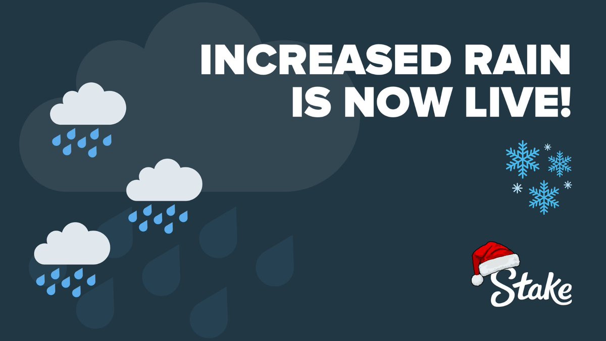 25 Days of Christmas: Day 14 - 5x Rain Until Christmas! ⛈️

Heavy downpour heading your way for 12 more days! 🤩

Leading up to Christmas Day, enjoy FIVE times more rain across selected chats! 🎁