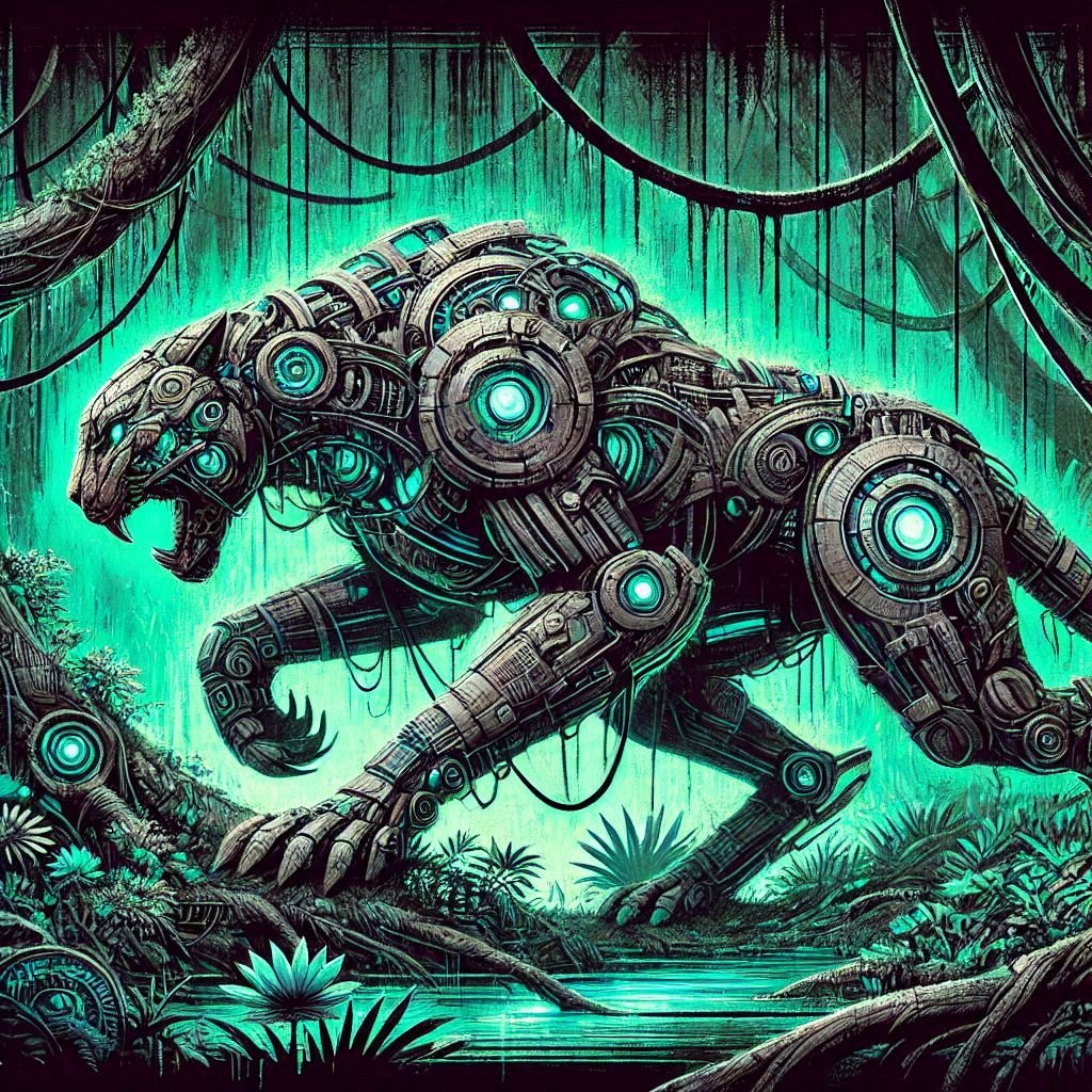cel67540628's tweet photo. Cyber Jaguar in the Jungle #aiart #aiartwork #ArtisticAI #aiartcommunity #aiartworks #ai #art #generativeart https://t.co/pBe8Dzc0z6