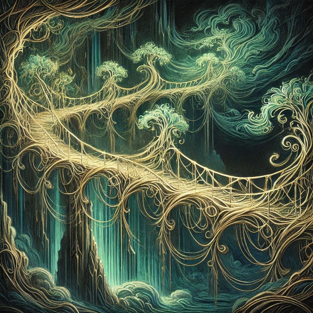 cel67540628's tweet photo. Bridge of Vines #aiart #aiartwork #ArtisticAI #aiartcommunity #aiartworks #ai #art #generativeart https://t.co/NXlsa0pq5K
