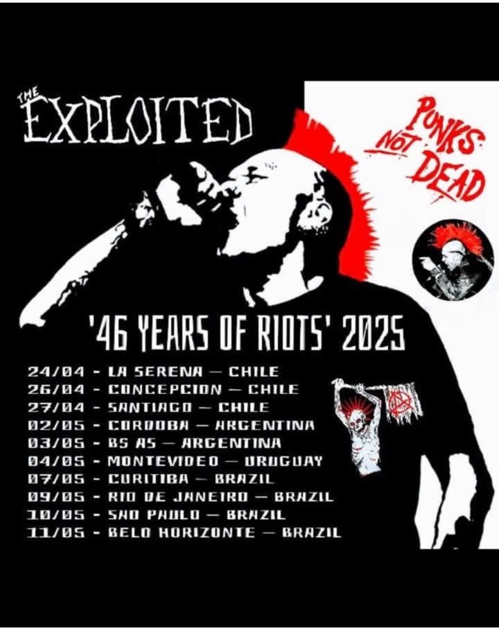 carlosschultz's tweet photo. TURNÊ DE DESPEDIDA!!!
The Exploited em Curitiba dia 07 de maio de 2025 https://t.co/bIecQpeASl