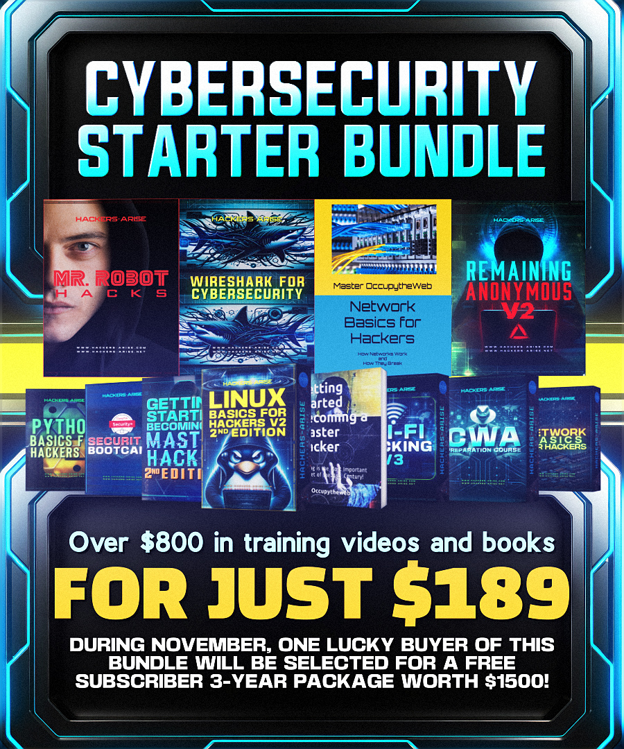 We Have Never Offered  a Starter Bundle Like This!            

Everything you need to get started in the exciting world of cybersecurity and get your first certifications!            This month includes Network Basics, Remaining Anonymous, Wireshark,  and Mr Robot!