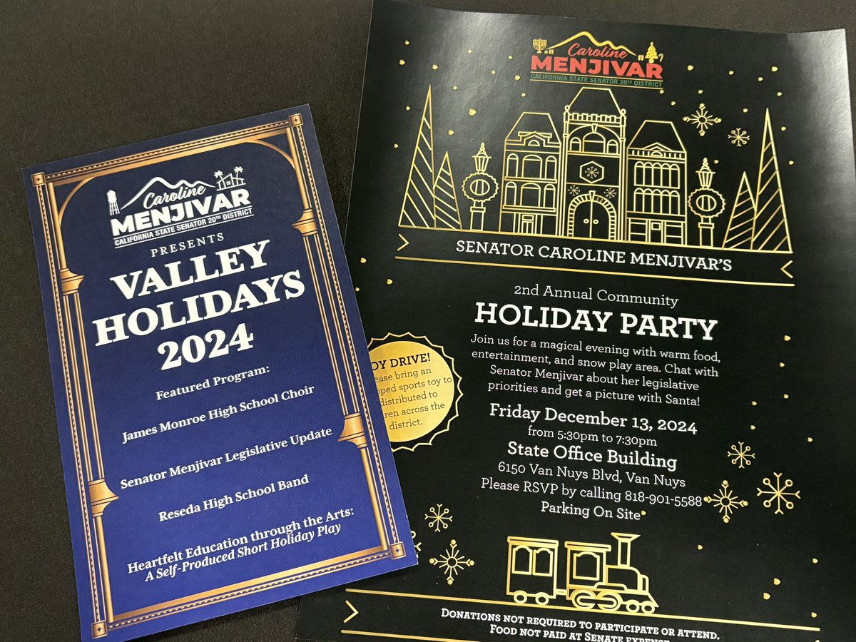 At the senator  Caroline Menjivar’s 2nd Annual Community Holiday Party.