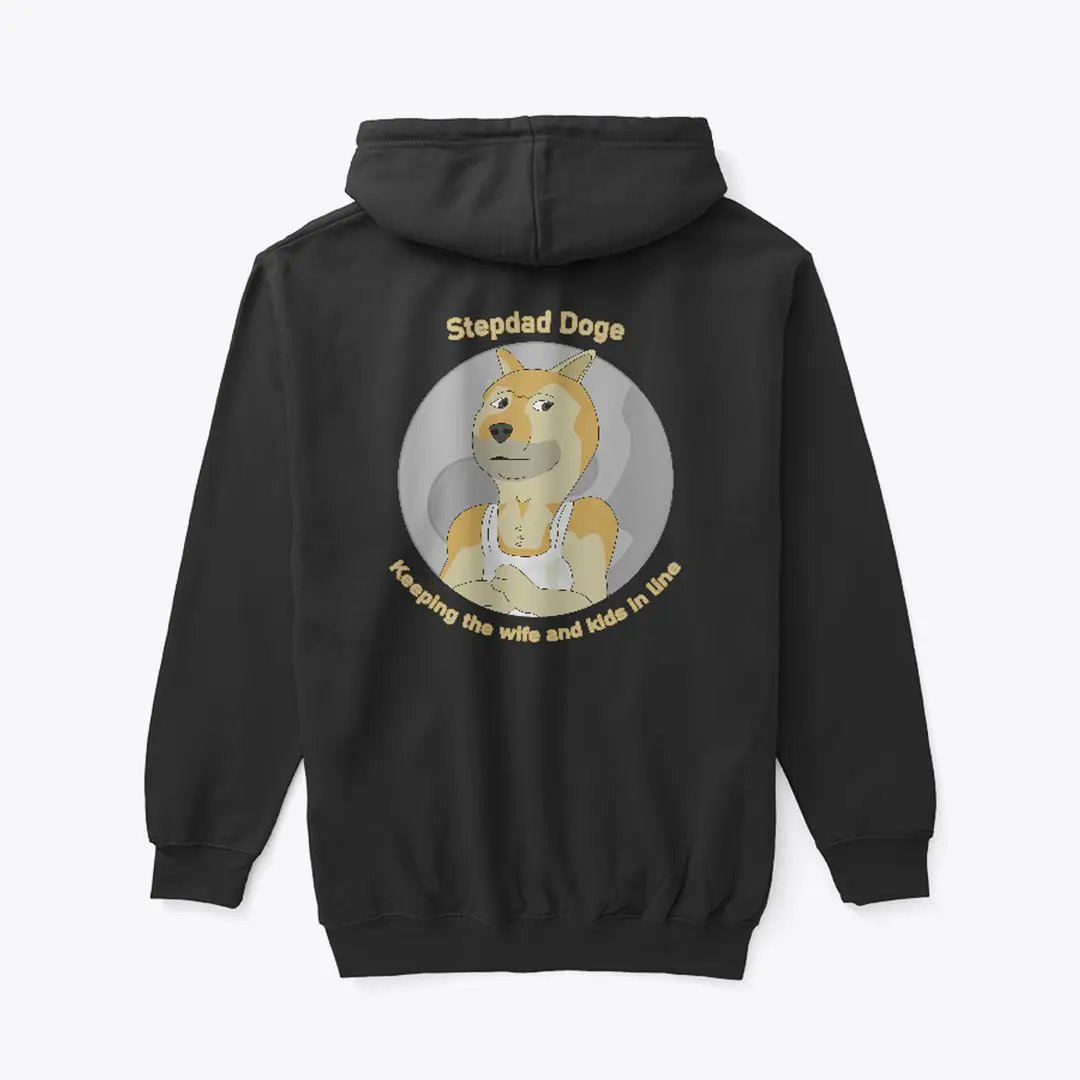 StepdadDoge's tweet image. Feeling cold this winter? Grab yourself a hoodie. 50% of all merch sales goes back into locked liquidity. This season when you think of a Doge, think Stepdad Doge. stepdad-doge-merch.creator-spring.com/listing/stepda…