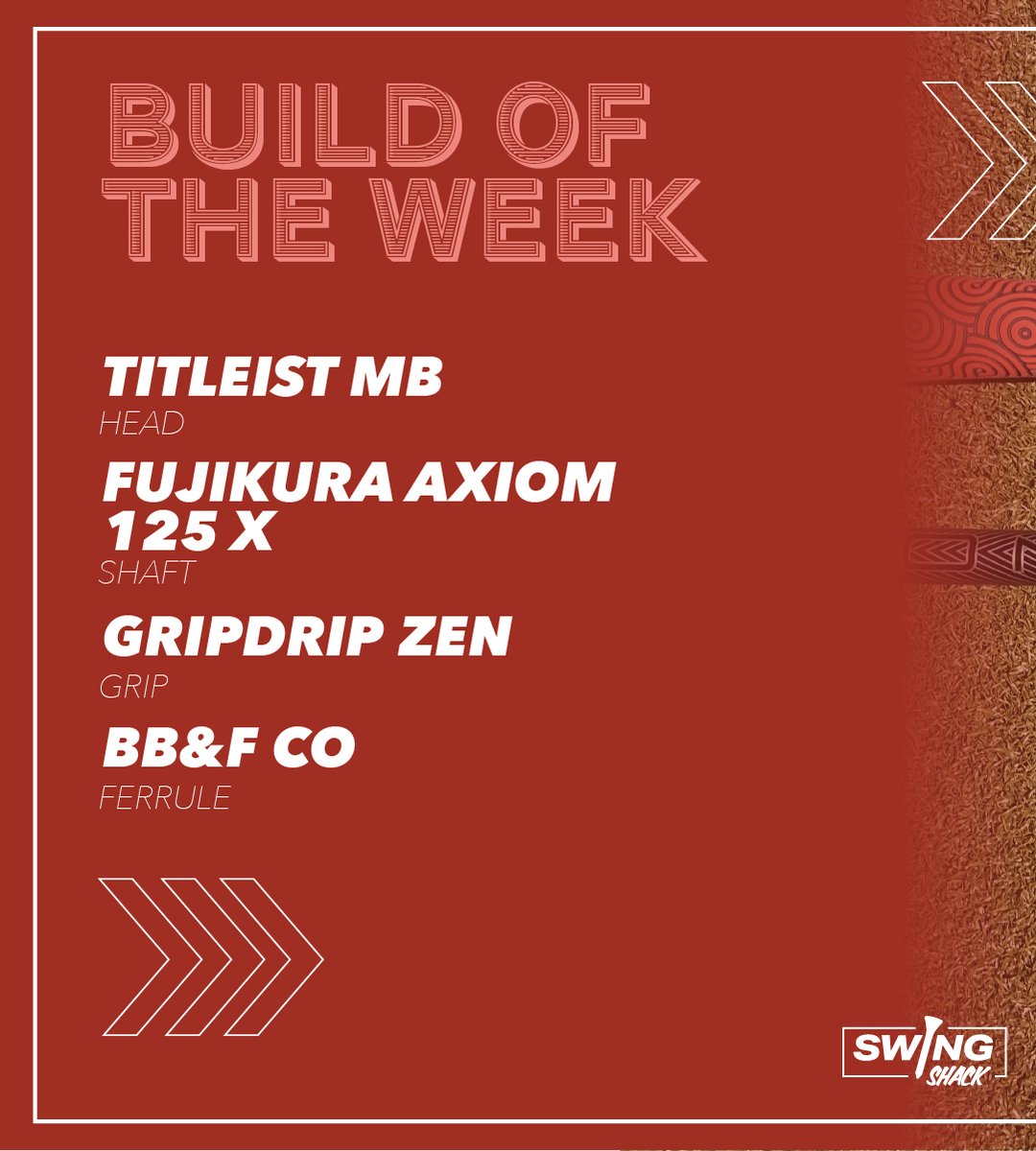 swingshackSA's tweet photo. Build of the week 🛠️⁠

⁠

Head: Titleist MB

Shaft: Fujikura Axiom 125 X

Grip: Grip drip Zen

Ferrule: BB&amp;F Co

⁠

Designed to turn heads and hit shots with style—get your custom build at Swing Shack! https://t.co/DSEqpKAl27