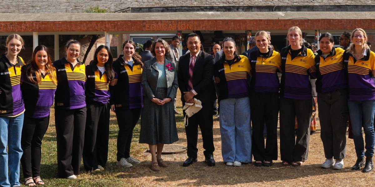 anuzu's tweet photo. Thank you Her Excellency Leann Johnston @AusAmbNP for spending time with our @unisqaus business students at @KU_Dhulikhel - thank you for your interest and words of support for our Green Intelligence Business Project as part of the @NewColomboPlan initiative. https://t.co/DQWyZzDdcU