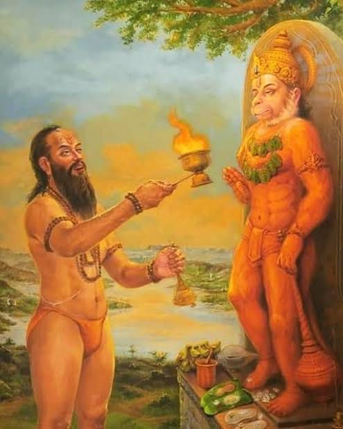 Ayudhika1310's tweet photo. Hanuman moves at the speed of thought &amp; he himself beyond the speed of thought.

Ramdas Swami wrote this in 17th century whereas in the West, Hermann von Helmholtz found "speed of thought" only in 19th century. This is enlightenment. 

Shivprabhat🙏🏽 https://t.co/XahqfV17RP