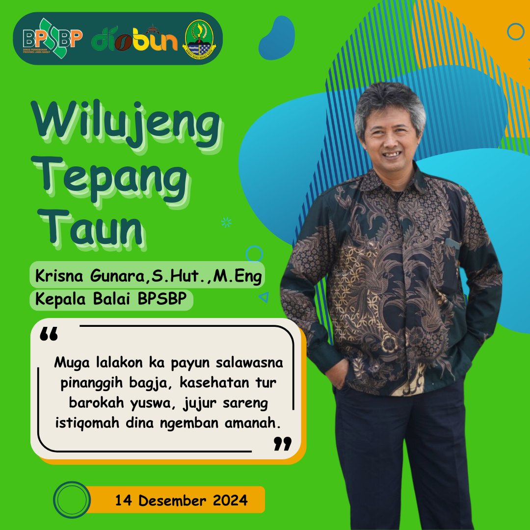 🎉🌟 *Selamat Ulang Tahun, Bapak Krisna Gunara!* 🌟🎉  

Kami segenap keluarga besar BPSBP mengucapkan selamat ulang tahun kepada Kepala Balai, Bapak Krisna Gunara, S.Hut., M.Eng. Semoga Bapak selalu diberkahi kesehatan, kebahagiaan, dan kesuksesan dalam memimpin