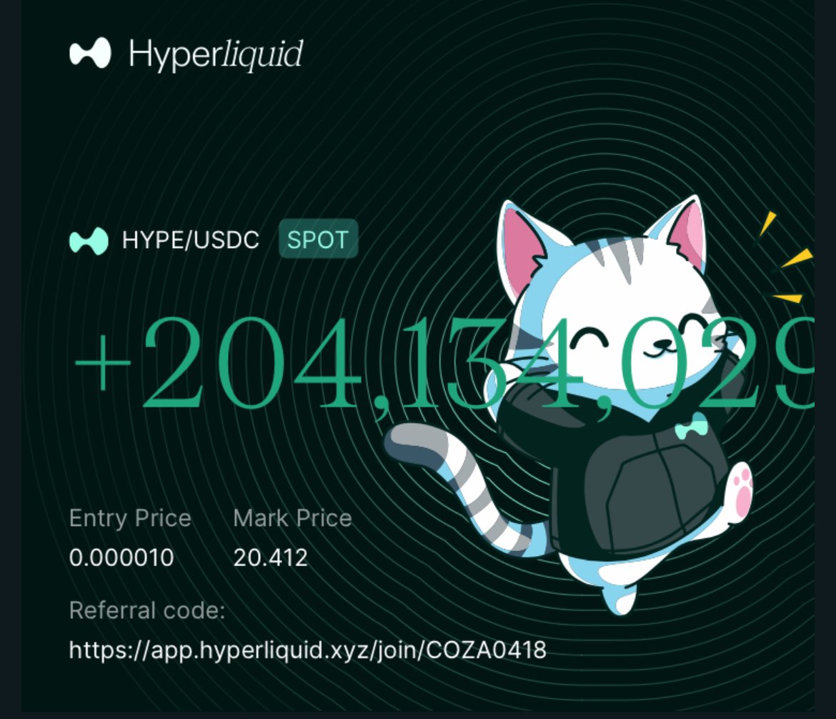 CozaCrypto's tweet photo. $HYPE
祝20ドル！
HyperEVMも楽しみ！ https://t.co/SpaB8sPNGv