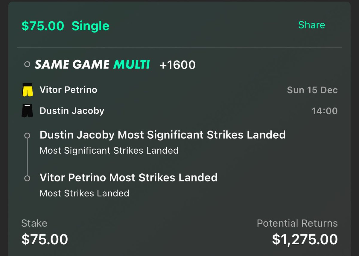 chenny88's tweet photo. Prop of the week 🔥
Tailed my man @aussieufcpicks for this one, good luck all!
#MMATwitter #GamblingX #GamblingTwitter #UFCTampa #VitorPetrino #DustinJacoby https://t.co/WvDy1q7CiY