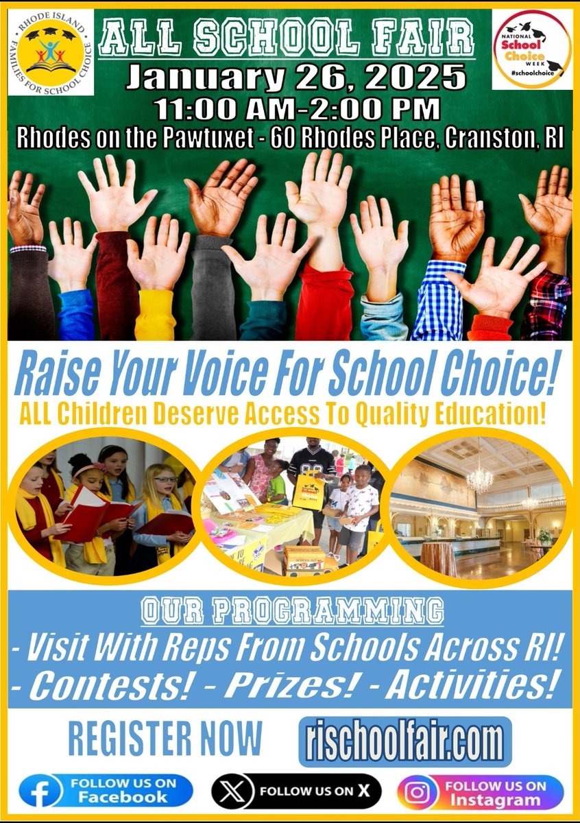 Join our list of educational offerings.  RSVP edchoiceri@gmail.com