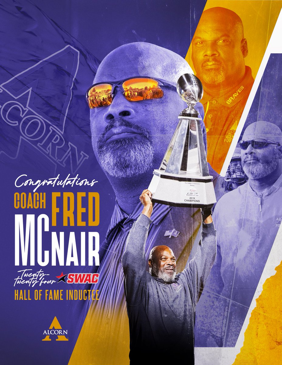 Congratulations to Coach Fred McNair on his induction into the SWAC Hall of Fame! #AlwaysAlcorn #FeartheBrave