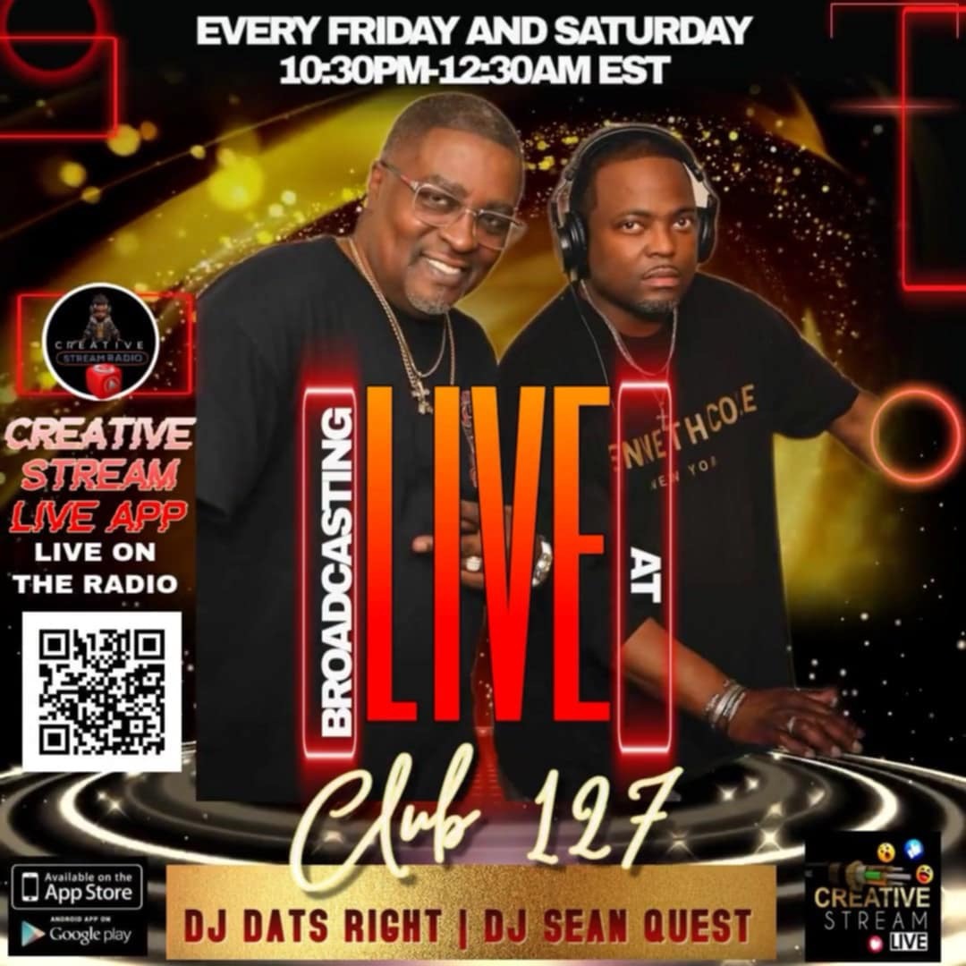 LilUnique's tweet photo. Get your Friday night jumping with Sean Quest and DJ Dats Right, live on Creative Stream Live Radio!!! Download the app or click the link here: https://t.co/NjTFihNt39 https://t.co/vAPOMxcCaz