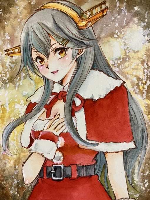 榛名です進水日おめでとう!Merry Christmas! #艦これ #榛名 