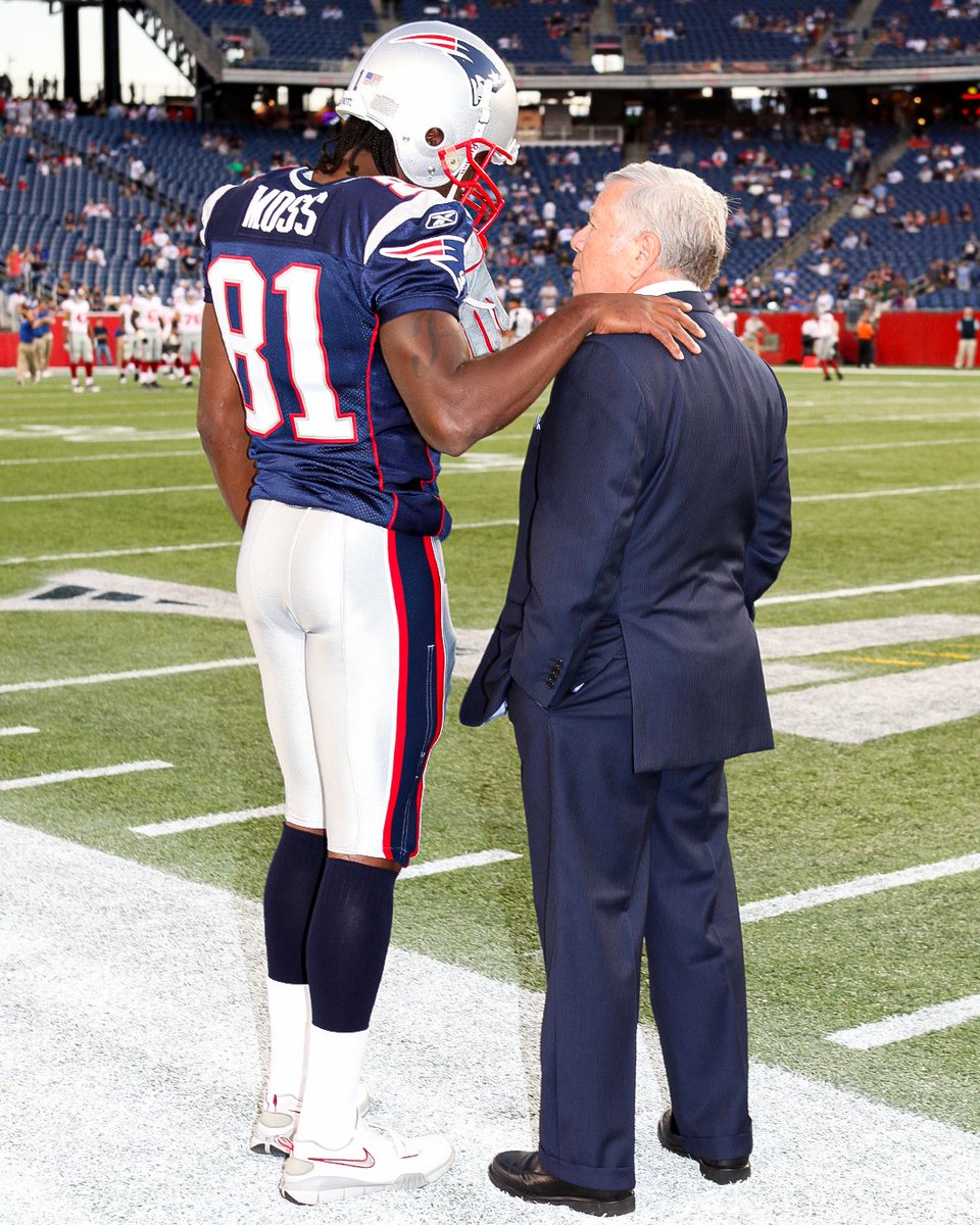 Patriots's tweet photo. We have celebrated so many tremendous catches by Randy Moss during his Hall of Fame career, but none more important than his most recent catch.

@RandyMoss doesn’t lose one-on-one matchups.

Cancer is about to get Mossed and Patriots fans everywhere will continue to celebrate! 🙏❤️