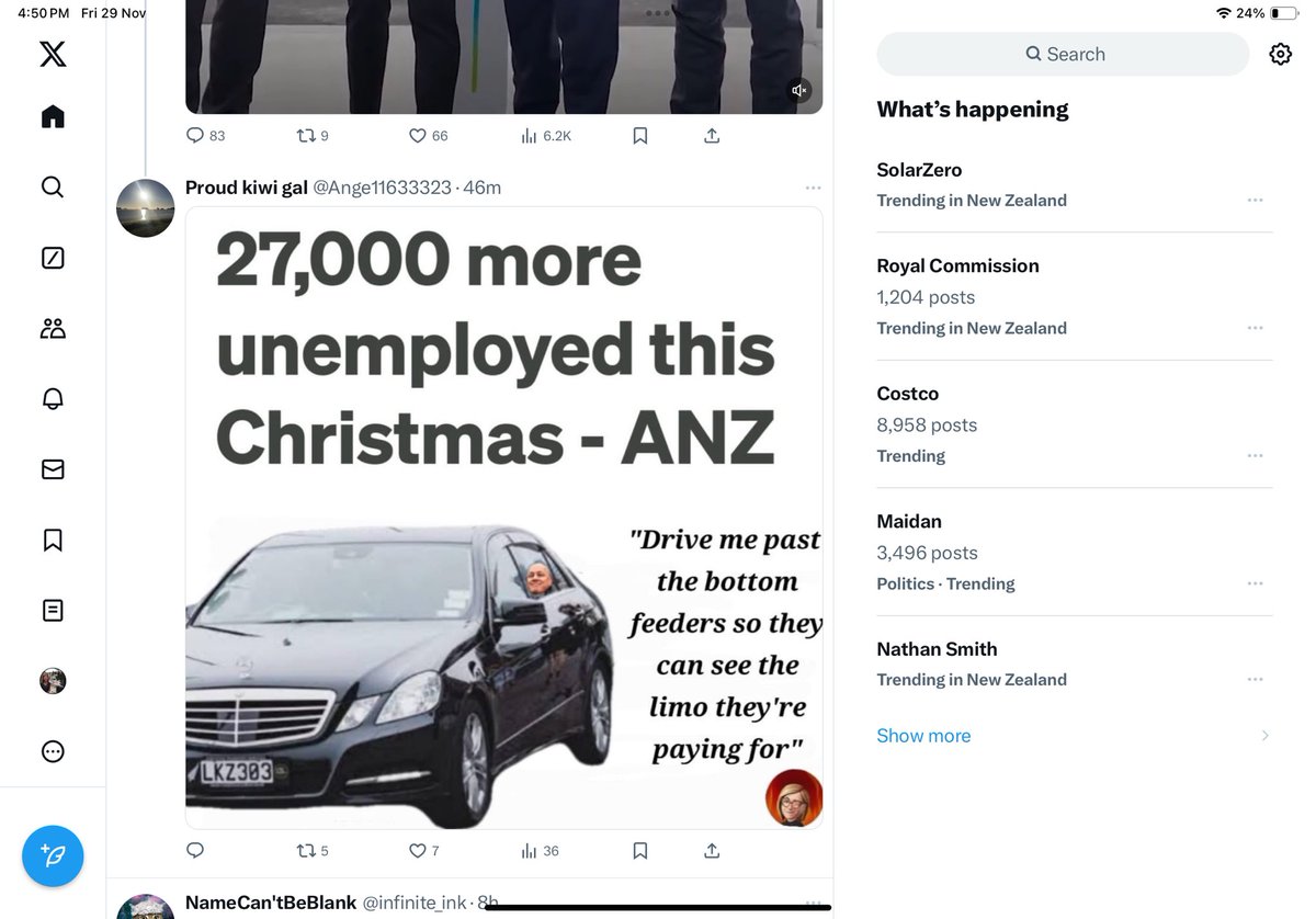 Mam (@pietmoira) on Twitter photo <a href="/chrisluxonmp/">Christopher Luxon</a> From the PM who has overseen thousands of jobs disappear or waiting to disappear, increased homelessness because they can’t get into emergency housing anymore, increased costs for prescriptions, rents, insurances, rates, car registration… <a href="/chrisluxonmp/">Christopher Luxon</a> From the PM who has overseen thousands of jobs disappear or waiting to disappear, increased homelessness because they can’t get into emergency housing anymore, increased costs for prescriptions, rents, insurances, rates, car registration…