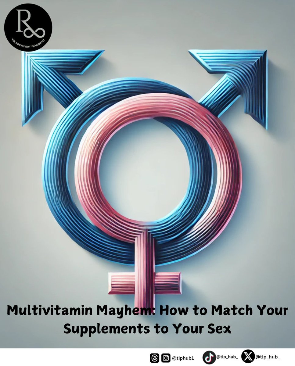 tip_hub_'s tweet photo. MULTIVITAMIN MAYHEM: HOW TO MATCH YOUR SUPPLEMENTS TO YOUR SEX:
Men and women share many nutritional requirements but specific needs differ due to unique physiological factors. Here's a #immortalitytips breakdown to help you understand how to better support your body
A THREAD 🧵 https://t.co/coSEV9Nex4